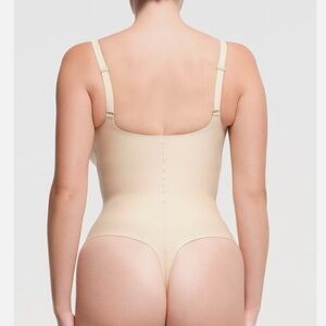 Skims Body Core Sculpt Zoned Open Bust Brief Bodysuit Sand